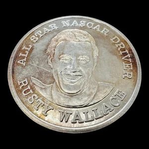 Vintage Rusty Wallace NASCAR Driver 1 Troy Oz .999 Fine Silver Round - Picture 1 of 3