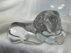 Vtg 7" Baccarat Crystal Art Glass Lion Crystal Art Glass Paperweight - Picture 1 of 4