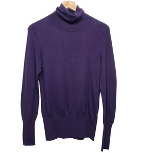Banana Republic Purple Cashmere Silk Blend Turtleneck Sweater Size Med - Picture 1 of 6