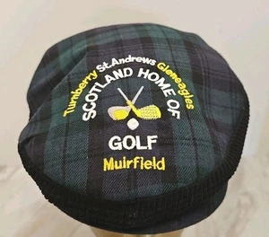 Gorra plana de golf de colección Scottish Turnberry St Andrews Gleneagles Muirfield usada - Imagen 1 de 13