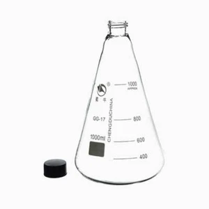 1000ml Transparent Erlenmeyer Flask with Plastic Screw Cap Laboratory Glassware - Picture 1 of 1