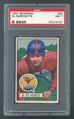 1951 Bowman #55 Al Derogatis PSA 7 NM **REMX#07210727** - Image 1 of 2