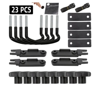 23Pc Stainless Steel U-Bolts Clamps Fastener Universal Roof Box Mounting Fitting - Picture 1 of 10