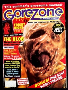 GOREZONE #3 1988 Articles The Blob, Fright Night 2, Dead Heat No Poster Inserts - Picture 1 of 2