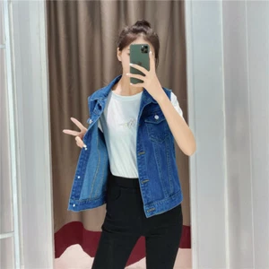 New Sweet Woman Girl Sleeveless Simple Casual Jeans Denim mini Short Vest Tops  - Picture 1 of 25