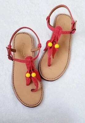 Niña Niño BONPOINT Super Chic Boho Cuentas Gamuza Sandalias $245 Talla eu-34 us-2.5 Foto 1 de 4