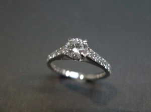 0.85 Ct Natural Round Diamond Engagement Wedding Ring Solid 950 Platinum Size 4 - Picture 1 of 6
