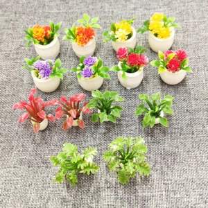 DOLLHOUSE Plant In Pot Handcraft For 1:12 Miniature Garden Bonsai Greenery 14X - Picture 1 of 10
