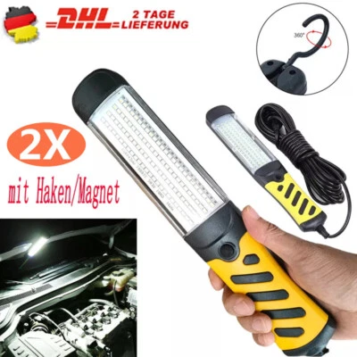 2X Stablampe für KFZ Arbeitsleuchte 100LED Werkstattlampe Handlampe mit Magnet - Bild 1 von 4