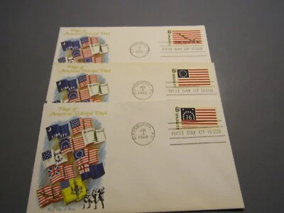 Lot of 3 Commemorative First Day Issue Flags Of American Colonial days - Image 1 of 4
