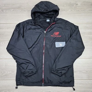 New Balance Mens M Windbreaker Packable Rain Jacket Black New - Picture 1 of 10