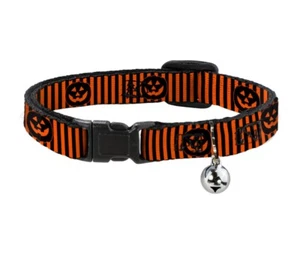 NEW! JACK-O-LANTERN CAT COLLAR HALLOWEEN PREMIUM BREAKAWAY w/ BELL - Picture 1 of 1