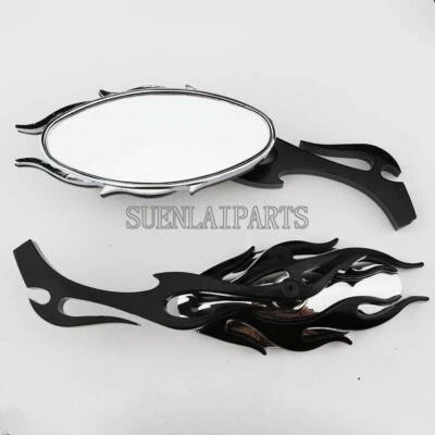 Espejos retrovisores laterales Black Flame para Harley Davidson Street Glide FLHX Touring Foto 1 de 4