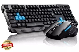 Combo De Teclado Y Mouse, Teclado Inalambrico Multimedia Resistente Agua - Picture 1 of 6