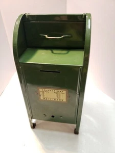VINTAGE 9-INCH TALL ALL-AMERICAN USPS MAIL BOX COIN BANK GOOD DISPLAY PIECE - Picture 1 of 9