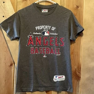 Camiseta de béisbol Los Angeles Angels majestuosa gris manga corta para hombre talla pequeña - Imagen 1 de 3