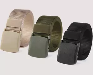 123--125cm New men's canvas sports outdoor nylon buckle leisure belt - Picture 1 of 19