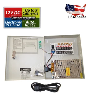 8 Ch Channel 9 Port 12V DC 5A Distributed Power Supply Box with Auto Reset Fuse - Picture 1 of 7