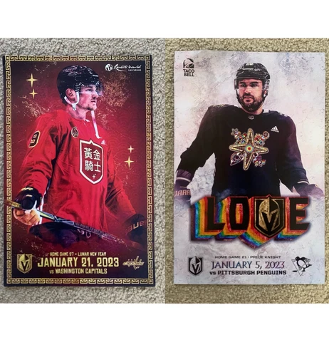 Vegas Golden Knights 1/5/23 Pride Knight  & 1/21/23 Lunar Year Poster Lot Of 2 Cover