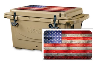 Vinyl Cooler Wrap fits Cabela's Polar Cap 60 | Decal Skin LID - USA Flag Color - Picture 1 of 6