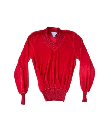 Vintage 1970s SEARS Red V-Neck  Sweater Size Small - Image 1 of 4