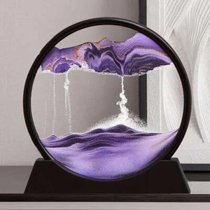 3D Moving Sand Art Picture Round Glass Hourglass Deep Sea Sandscape Home Decor - Picture 1 of 16