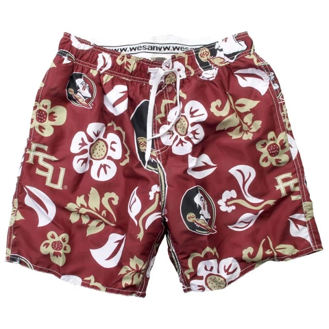 Men's FSU Florida State University Swim Trunks Floral Swim Shorts Cover