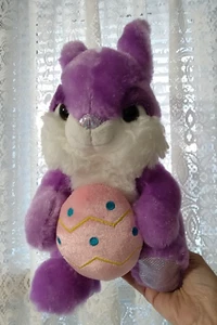 Walmart Bunny Rabbit Plush 10" Purple Stuffed Animal Toy Easter Egg Sparkle - Picture 1 of 18