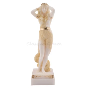 Estatua Antigua Diosa Griega Afrodita Alabastro 6" - 16 cm Mármol Fundido Mitología - Imagen 1 de 10