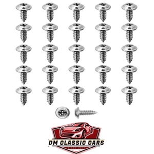 33 TRIPLE CHROME WHEEL WELL SCREWS! FOR ALL IMPALA CAMARO FIREBIRD NOVA - Picture 1 of 3