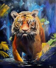 Tiger Original Painting, 20x24 inches, Colorful Artwork, Animal Portrait,Artwork
