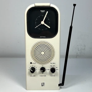 Rare 80s Radio Clock Alarm Rowenta W. Germany Black & White Vintage Desk Clock - Picture 1 of 7