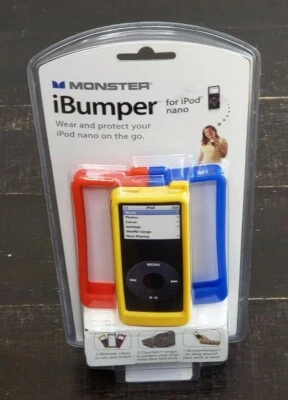 Monster Cable iBumper iPod Nano 3 Colores Estuches 3 Pieles Transparentes Eslinga Nuevo Sellado Foto 1 de 4