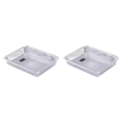  Set of 2 Tischtablett Servierplatte Rechteckig Acrylschale Rechteckschale - Bild 1 von 4