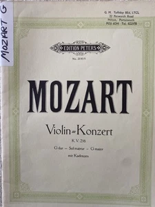 Mozart Violin Concerto G Major KV 216 Violin & Piano - Picture 1 of 1