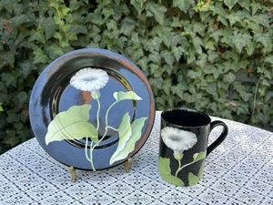 Vintage Fitz And Floyd Fleurs De Minuit Made In Japan Coffee Cup & Plate VGC - Picture 1 of 7