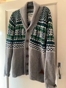 Voi jeans men’s grey chunky knit cardigan size XL - Picture 1 of 4