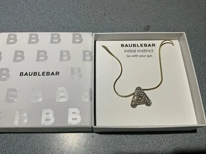 New IN BOOX 24" Baublebar CZ PAVE Letter A Pendant Necklace FREE SH - Picture 1 of 4