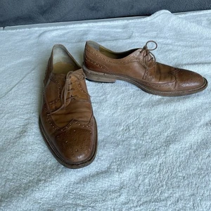 Nordstrom Vero Cuoio Mens Italian Leather Dress Shoes Wingtip Brogue Sz 11 M - Picture 1 of 12