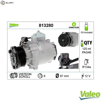 COMPRESSOR AIR CONDITIONING 813280 FOR FORD RWPA/RWPB/RWPD/RWPC/HCPB/HCPD 1.8L - Image 1 of 4