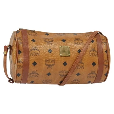 Auténtico bolso de hombro MCM Logogram Vicetos PVC cuero marrón dorado BA2990 Foto 1 de 4