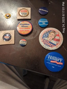 9 PRESIDENTIAL CAMPAIGN BUTTONS-LANDON/GOLDWATER/NIXON & MORE - Picture 1 of 10