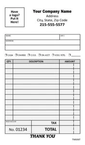 500 Small Invoices / Sales Slip / 4.25" x 7" / 2 Part / TMG087 - Picture 1 of 1