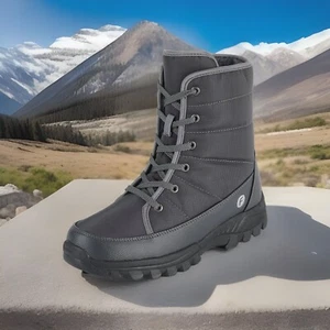 Men's Lace-up Warm and Waterproof Winter Snow Boots - Picture 1 of 5