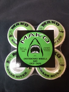 52mm Skateboard Wheels 100a Flat Spot Resistant Mako Shark Bitez - Brand New - Picture 1 of 4