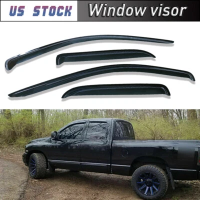 For Dodge Ram 3500 Extended Cab Pickup Quad Cab 2003-09 Window Visor Rain Guard Foto 1 de 4