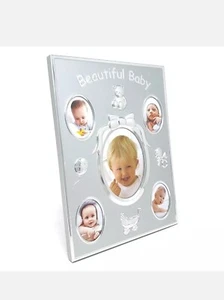 Hermoso marco de fotos de varios cuadros gris para bebé niño niña decoración de guardería - Imagen 1 de 1
