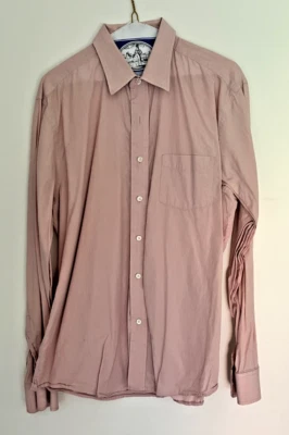 autêntica camisa masculina GAP rosa com listras brancas oxford botão para baixo, tamanho G - Imagem 1 de 3