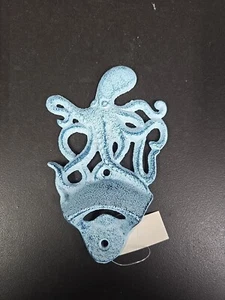  Nautical Cast Iron Wall Mounted Octopus 6" Bottle Opener - Picture 1 of 5