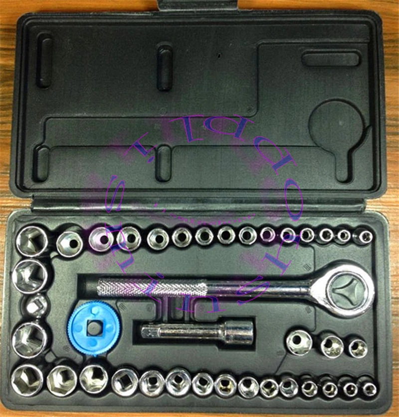 40pc SAE & Metric Sockets Set 1/4" & 3/8" w/ Ratchet & Case 6pt New Hand Tools - Image 1 of 1